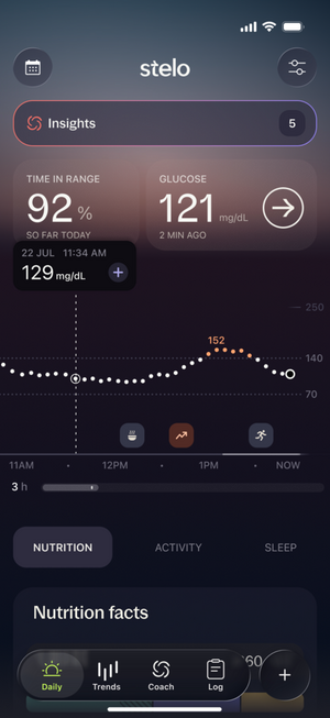 View glucose values from a specific time of the day